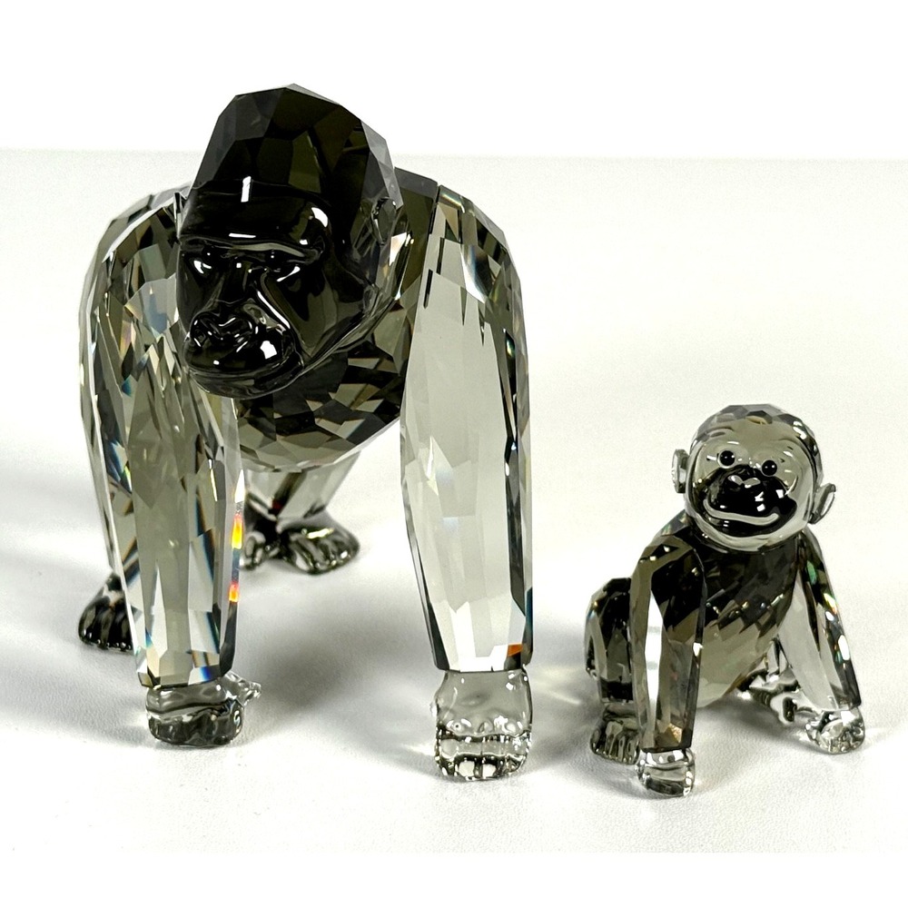 Swarovski SCS 2009 Gorillas Set Retired MIB W/COA Endangered Wildlife Series